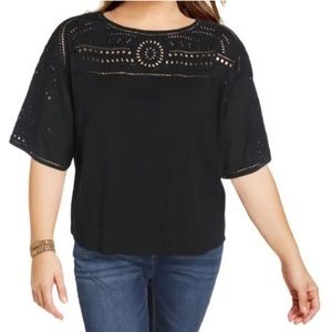 Lauren- Ralph Lauren- Eyelet Sleeves & Chest w/Knit Body, Size L